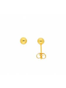 Adeliás Женские серьги-гвоздики из серебра 925 пробы, диаметр 5 мм, с золотым покрытием