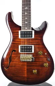 PRS SE Custom 24 Semi-Hollow Piezo, Оранжевый тигровый взрывной цвет, резной клен, Серийный номер: CTIG051478