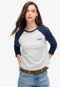 Бейсбольная футболка с длинными рукавами и логотипом essential Superdry & Co, Richest Navy Glacier Grey Marl