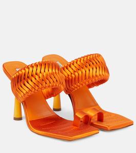 Атласные сандалии Rosie 1 Gia Borghini, оранжевый