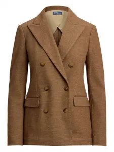 Двубортный пиджак с узором в елочку POLO RALPH LAUREN, коричневый