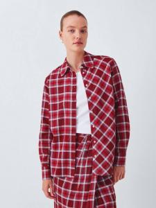 Хлопковая рубашка из смесовой ткани John Lewis, Red
