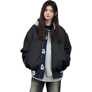 ZIAREL Куртка Unisex Black с отстегивающимся логотипом и бейсбольным воротником Moderate