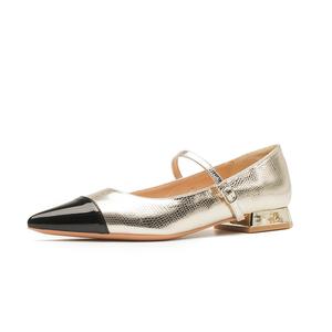 TATAYA Женские туфли Мэри Джейн на массивном каблуке золотые, цвет Gold