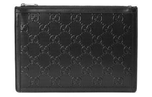 Кожаный клатч мужской черный GUCCI