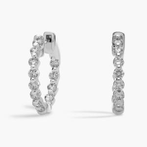 Серьги-кольца с плавающими бриллиантами Eternity из 14-каратного белого золота (1 карат, два карата) Blue Nile