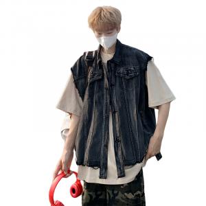 Жилет Unisex Stand Collar Moderate Denim VanCamel, smoke серый