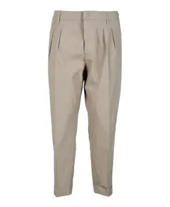 Брюки Oscar из хлопка и эластана с карманами на молнии Dondup, бежевый