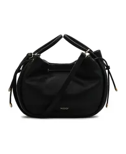 Черная кожаная сумка с ремешком Kazar, черный