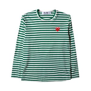 Футболка Comme des Garçons PLAY Striped T-Shirt Green/White, зеленый