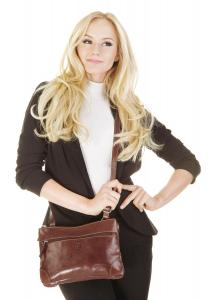 Сумка через плечо, натуральная кожа, производство Италия piké, коричневый