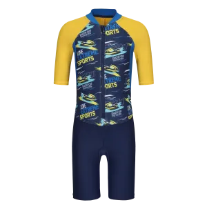 Мужские детские плавки-шортики Nabaiji Shorty 100 с короткими рукавами- SPEED NAVY