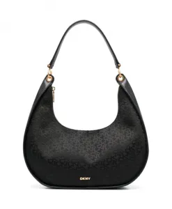 Черная кожаная повседневная сумка-тоут Dkny, черный