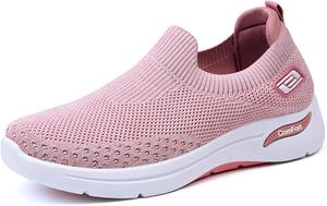 Ортопедические кроссовки для женщин, удобная обувь Orthowear, обувь для женщин с невропатией, слипоны, обувь для медсестер, Ortho Pro, для ходьбы, бега, спортивные, теннисные кроссовки, повседневные, дышащие, легкие Baimiu, розовый