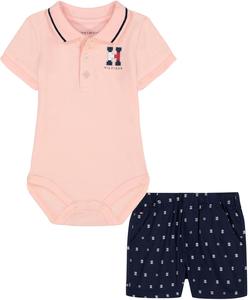 Комплект из двух поло-шорт Tommy Hilfiger для мальчиков, Pink/Navy Blazer Print