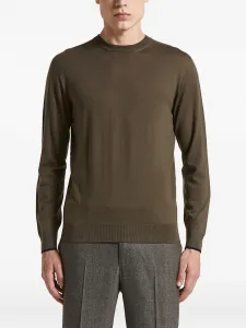 Свитер с круглым вырезом и длинными рукавами Peserico, коричневый