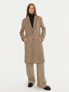 Шерстяное пальто обычного кроя Calvin Klein, бежевый