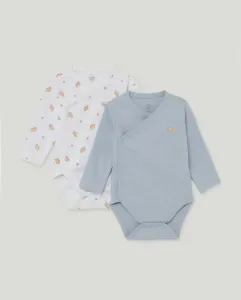 Набор из двух боди для новорожденных с длинным рукавом Cotton Juice, синий