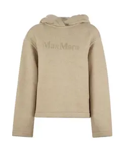 Хлопковая толстовка оверсайз с логотипом Max Mara, бежевый