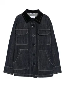 Джинсовая куртка с бархатным воротником Paolo Pecora Kids, синий