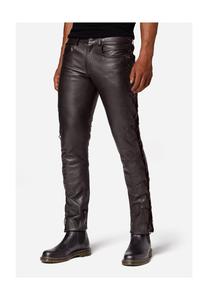 Мужские кожаные брюки Cow Waxy со шнуровкой из вощеной яловой кожи RICANO, цвет Braun Weite Zoll