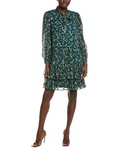 Платье-рубашка с оборками от Анны Кляйн Anne Klein, зеленый