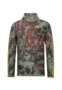 Рубашка с длинными рукавами и модным шалевым воротником CIPO & BAXX, антрацит