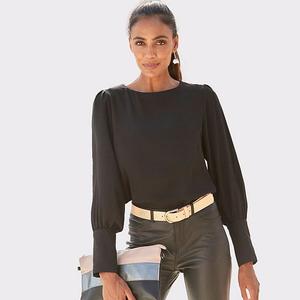 Блузка женская с пуговицами на спине Lascana, Black