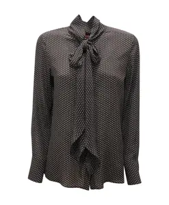 Шелковая рубашка с запонками Max Mara, черный