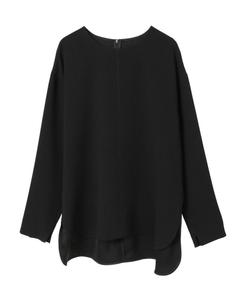 Блузка без воротника из атласного жоржета с открытой спиной Plain People, цвет Black