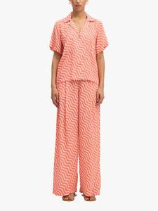 Брюки Avery в полоску с волнистым узором SUMMERY Copenhagen, Pink/White