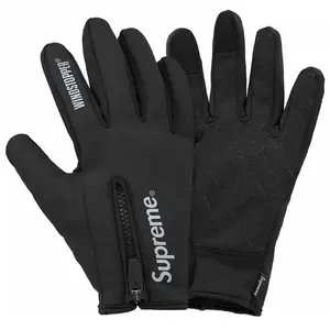 Supreme Шерстяные перчатки унисекс черные оранжевые хаки морской синий, Black