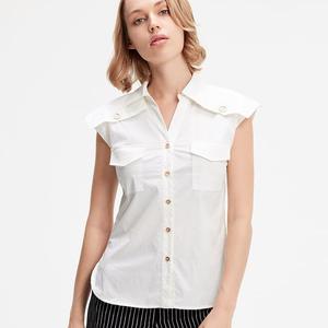 Рубашка без рукавов с клапанами на плечах Smart And Joy, белый