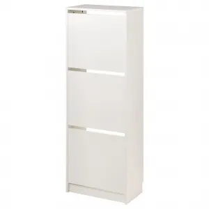 Шкаф/хранилище для обуви, белый, 49x28x135 см, с 3 отделениями BISSA IKEA