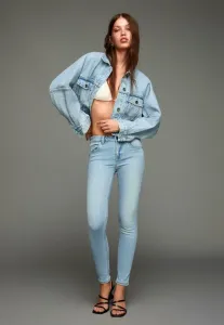 Джинсы узкие Bershka, Light-Blue Denim