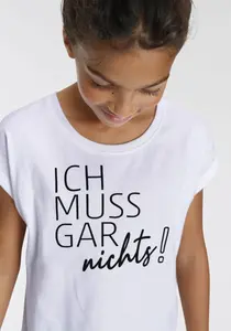 KIDSWORLD Футболка "Мне ничего не надо делать!", в более повседневном стиле, белый