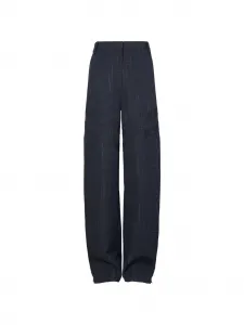 Широкие брюки-палаццо в клетку Tory Burch, синий