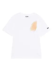 Хлопковая футболка Moschino Kids, белый