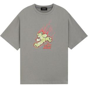 Футболка с принтом Run Flame Teddy WE11DONE, серый
