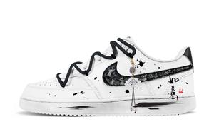 Nike Court Vision 1 Ink Heart Abrasion Resistant низкие кроссовки для скейтбординга Unisex Black White