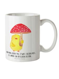 Детская кружка "Цыпленок мухомор" с надписью на белом фоне Mr. & Mrs. Panda