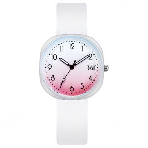 361° Часы с кварцевым механизмом и силиконовым ремешком, унисекс, черный циферблат