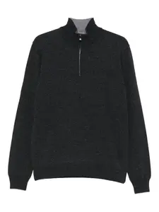 Свитер с высоким воротником на молнии Corneliani, серый