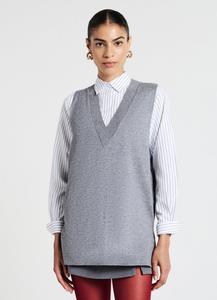 Топ Calliope CON SCOLLO V, Grigio Scuro Melange/Mottled Dark Grey