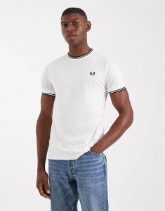 Футболка Fred Perry с двойным кантом белого цвета