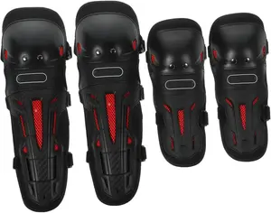4 шт. Защитные накладки на ноги и колени для мотоциклиста, удобная конструкция SOESFOUFU, Black
