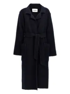 Пальто с поясом Max Mara, синий