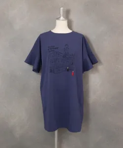 Туника с иллюстрацией рукавов-воланов Studio Picone, цвет Navy (060)