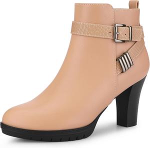 Женские ботильоны Perphy с печатным ремешком на блочном каблуке, Nude
