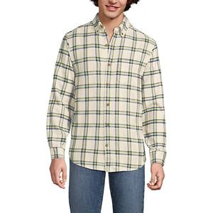 Мужская фланелевая рубашка Lands' End, Ivory Latte Plaid